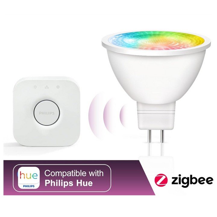 Outdoor Landscape Lighting LED 12V Low Voltage 2-Pack MR16 5W Zigbee RGBCW 2700K-6000K Smart WI-FI LED Light Bulb Package, Energy Saving Color Changing 12V Outdoor LED Bulb Compatible with Alexa, SmartThings, and Philips Hue