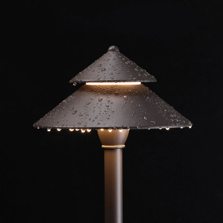 Outdoor Landscape Lighting LED 12V Low Voltage CDPAL01 Antico LED Aluminum Landscape Pathway Lights 3W 3000K 12-24V AC/DC Low Voltage Brown Mushroom Outdoor Landscape Lighting