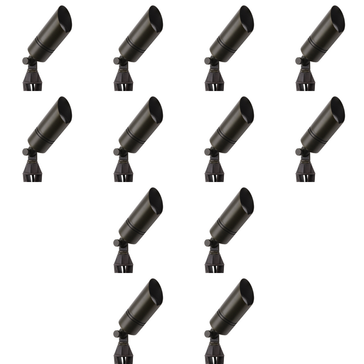 Outdoor Landscape Lighting LED 12V Low Voltage AL05B with MR16 5W 3000K 4x/8x/12x Package Low Voltage Brass Directional Spot Light Outdoor Landscape Lighting 12 Pack