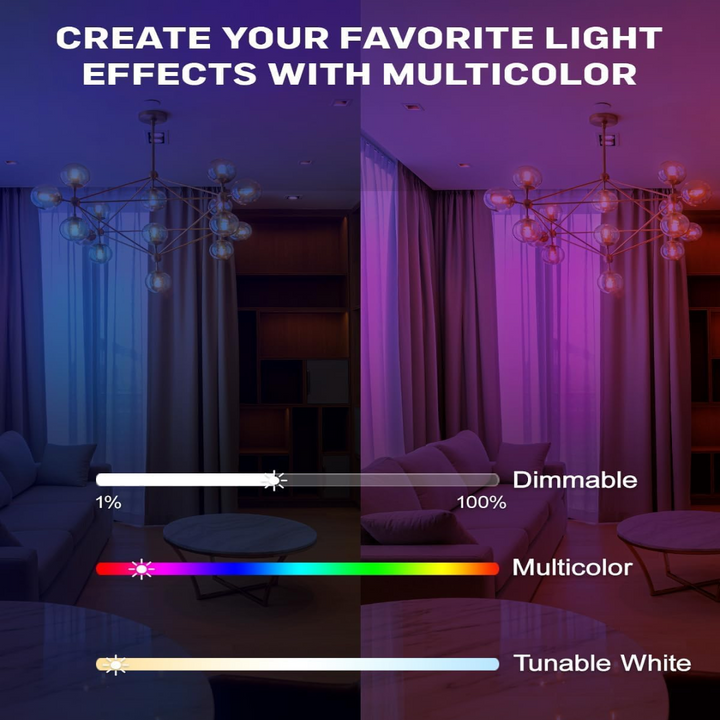 Outdoor Landscape Lighting LED 12V Low Voltage RGBCW G9 3W Smart WI-FI and Voice Control 120V Line Voltage LED Light Bulb 2 and 4 Pack, Energy Saving RGBCW Color Changing 2700K-6500K 120V Outdoor LED Bulb Compatible with Alexa and Google Assistant