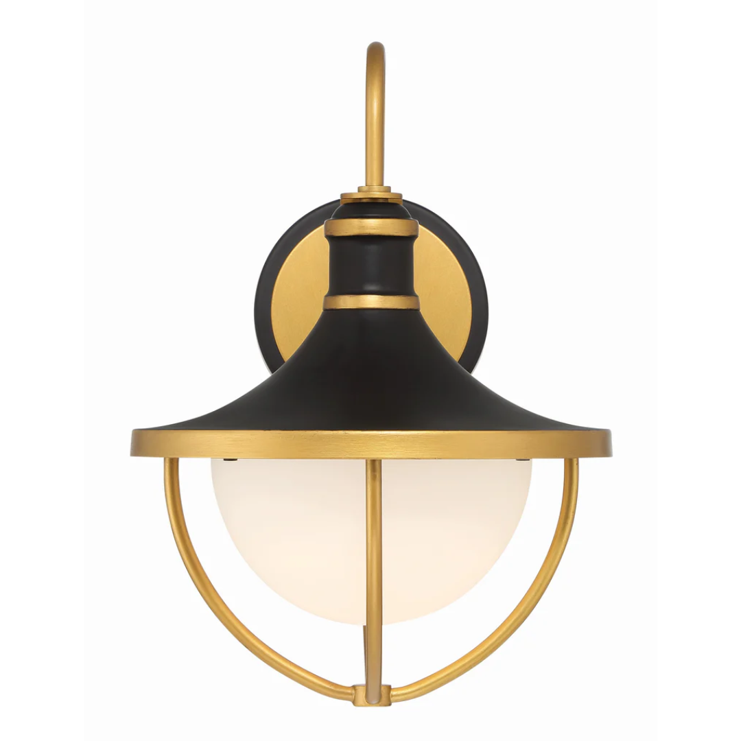 Outdoor Landscape Lighting LED 12V Low Voltage Atlas 1 Light Outdoor Sconce 9.75"x13.5" Stainless Steel and Glass Matte Black with Textured Gold Finish 120V 1 E26 Medium Base LED Bulb Socket for Patio, Garden, Exterior Walls