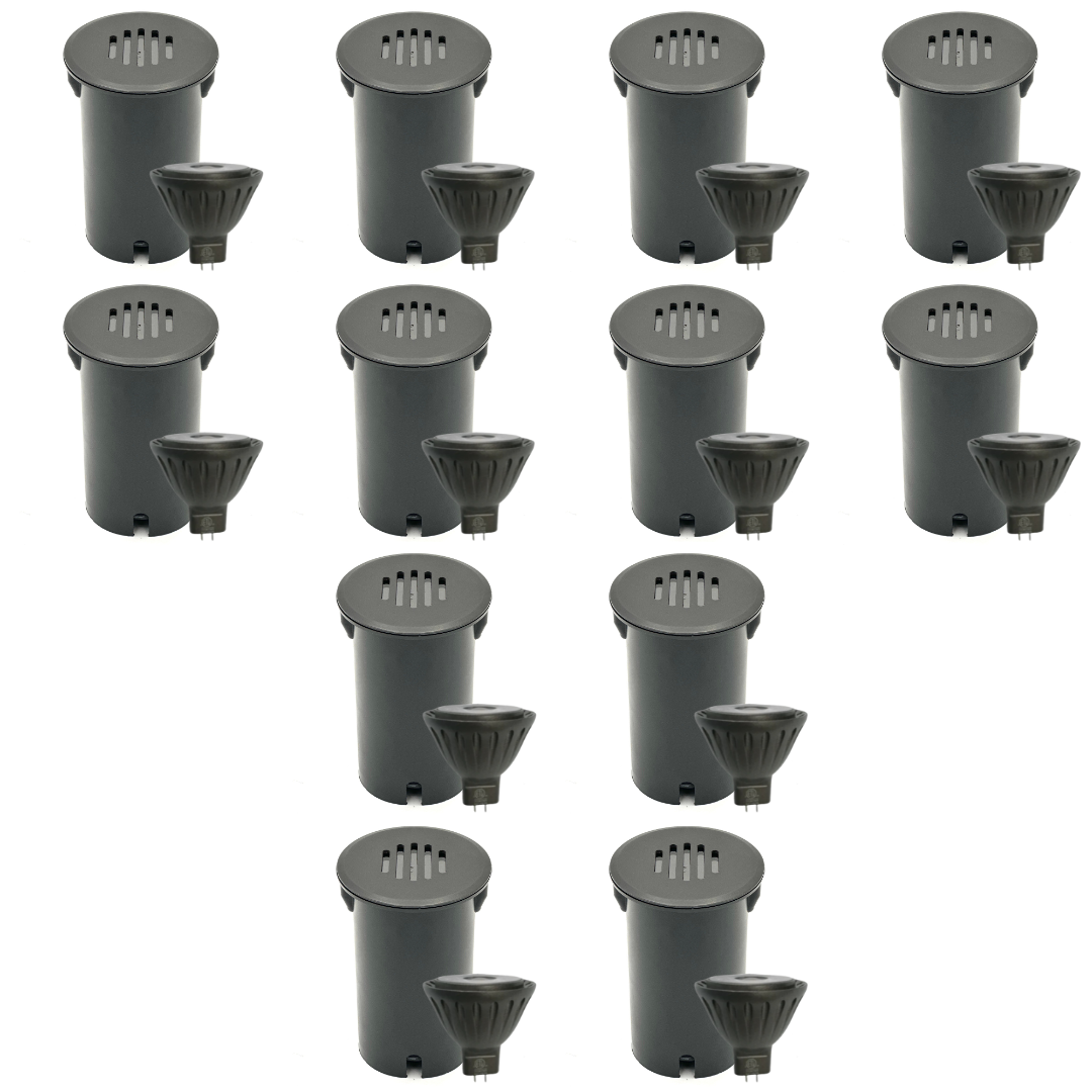 Outdoor Landscape Lighting LED 12V Low Voltage UNBP02 Stelvio Black Cast Brass In-Ground Well Light 4x/8x/12x MR16 4W Dimmable 2700K Low Voltage Landscape Lighting 12 Pack