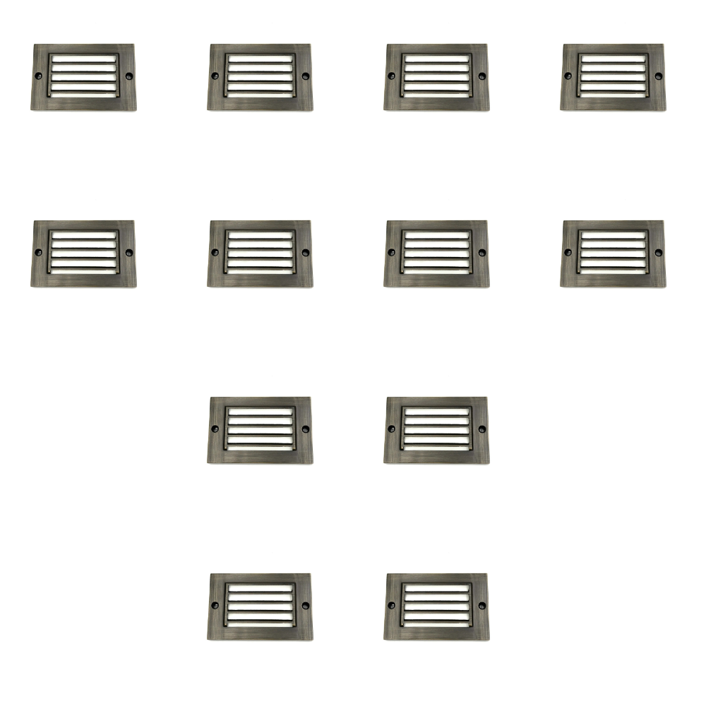 Outdoor Landscape Lighting LED 12V Low Voltage STBP07 Rein Brass Louv Mini 4x/8x/12x 2W 2700K Integrated LED Package Deck Light Low Voltage Outdoor Lighting Brass 12 Pack