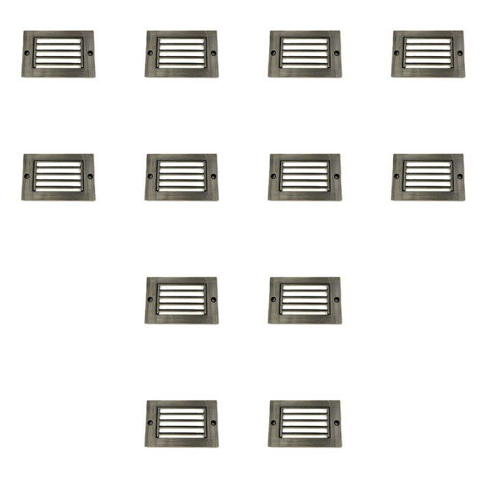 Outdoor Landscape Lighting LED 12V Low Voltage STBP07 Rein Brass Louv Mini 4x/8x/12x 2W 2700K Integrated LED Package Deck Light Low Voltage Outdoor Lighting Brass 12 Pack