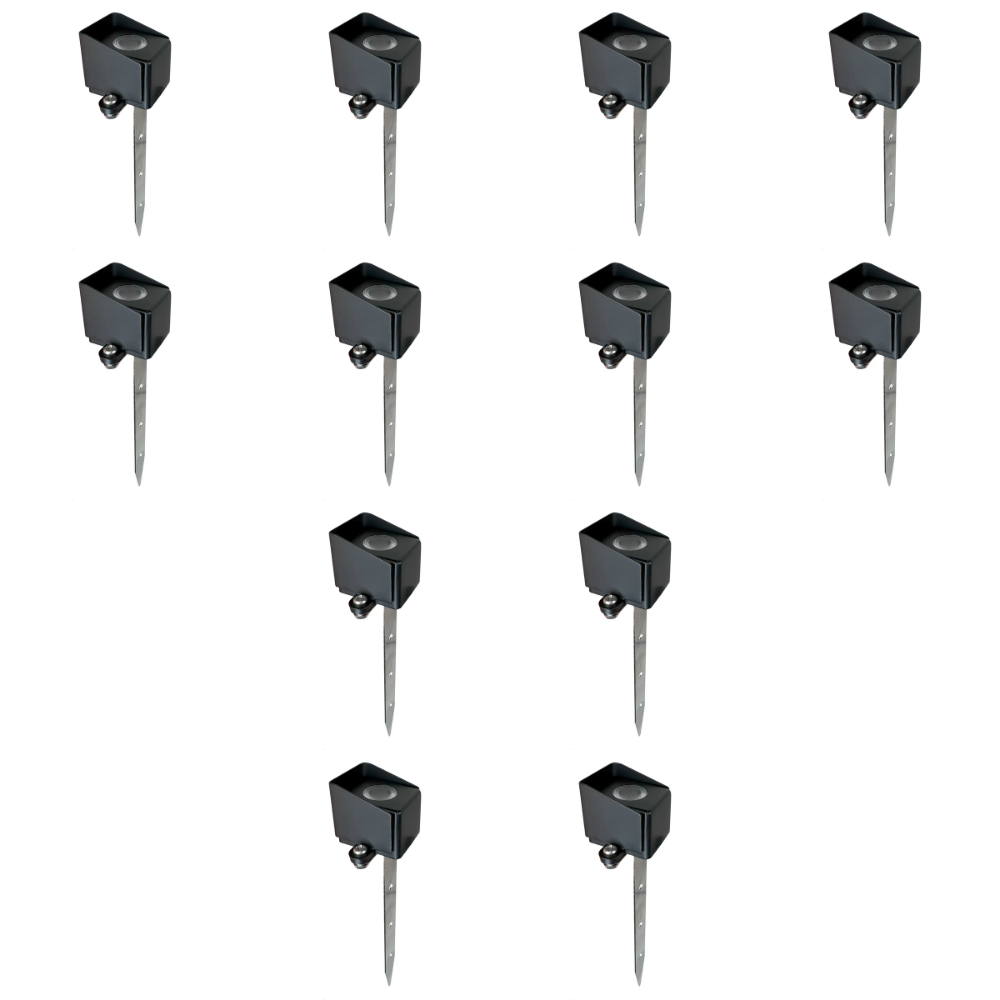 Outdoor Landscape Lighting LED 12V Low Voltage STB22 4x/8x/12x Package 3W 3000K 240LM Cast Brass LED Mini Step Light with Stainless Steel Stake 12V Low Voltage Landscape Lighting 12 Pack