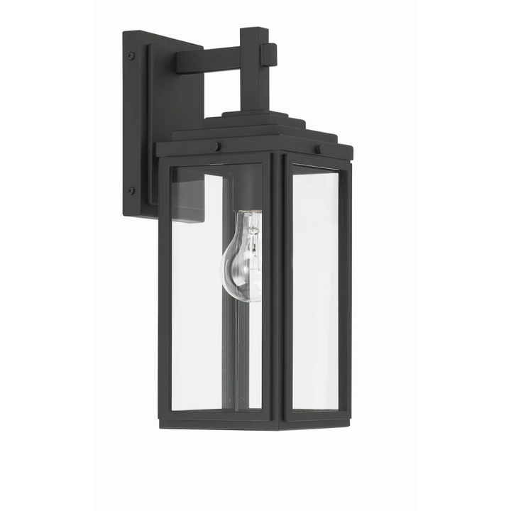 Outdoor Landscape Lighting LED 12V Low Voltage Byron 1 Light Outdoor Sconce 5.25"x14" Stainless Steel and Clear Glass Matte Black Finish 120V 1 E26 Medium Base LED Bulb Socket for Patio, Garden, Exterior Walls