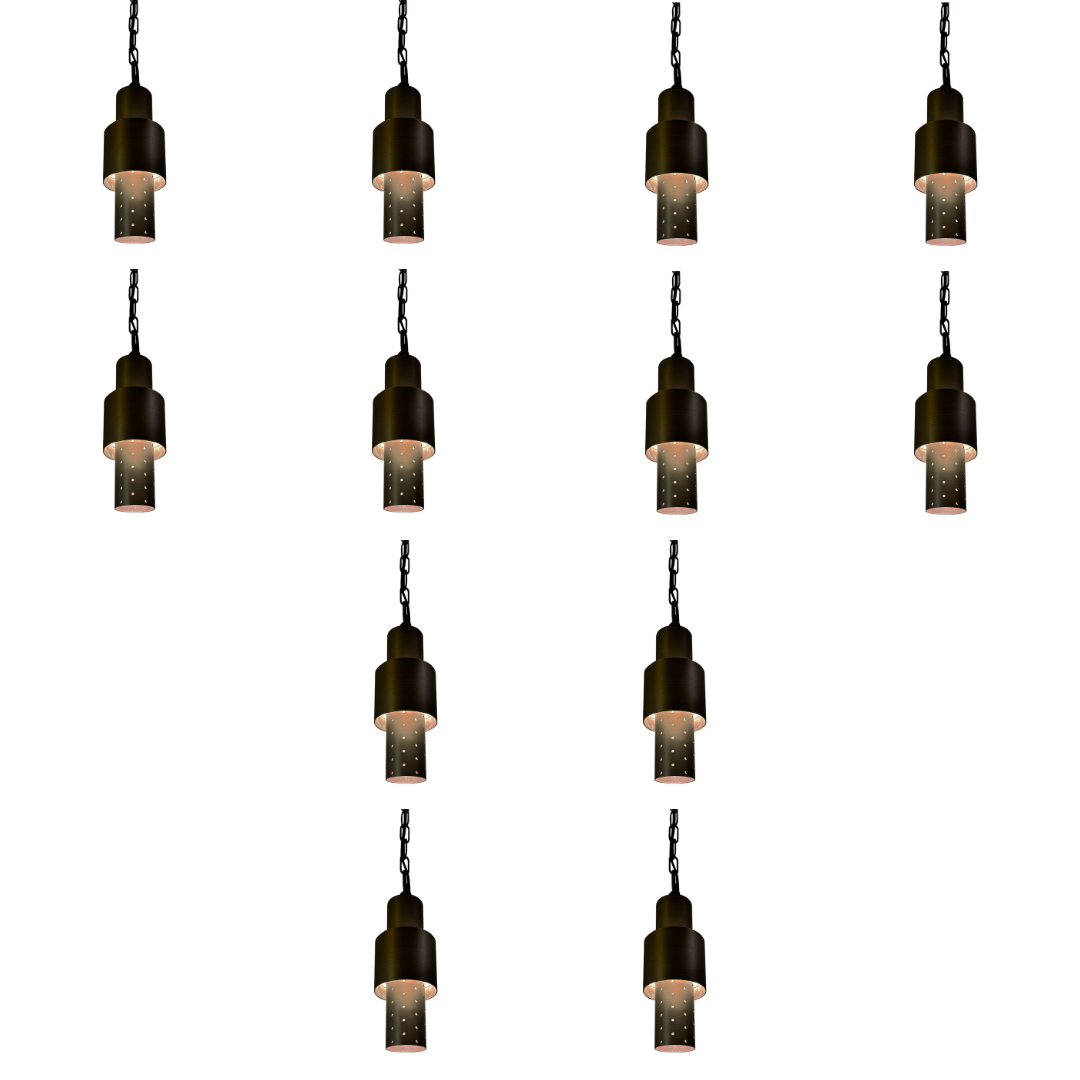 Outdoor Landscape Lighting LED 12V Low Voltage HLB02 4x/8x/12x Package LED 12V Low Voltage Brass Cylinder Pendant Light Hanging Downlight Fixture 5W 3000K Bulb 12 Pack