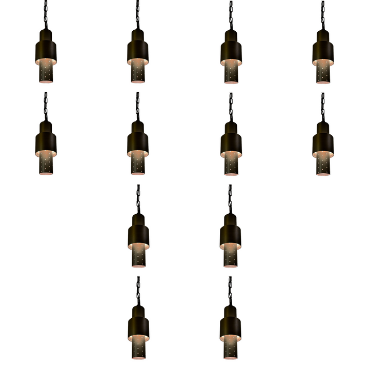 Outdoor Landscape Lighting LED 12V Low Voltage HLB02 4x/8x/12x Package LED 12V Low Voltage Brass Cylinder Pendant Light Hanging Downlight Fixture 5W 3000K Bulb 12 Pack