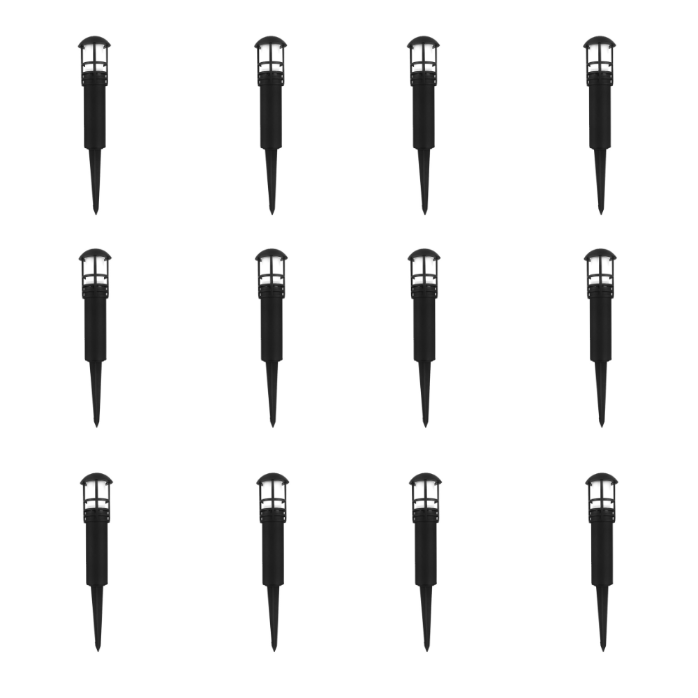 Outdoor Landscape Lighting LED 12V Low Voltage CDPA55 4x/8x/12x Package 3W 12V Low Voltage 3000K Warm White Integrated LED Garden Bollard Aluminum Path Light 12 Pack