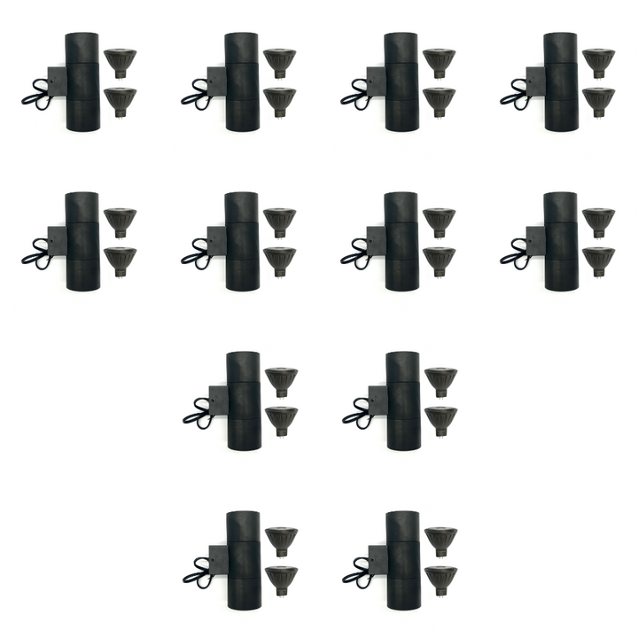 Outdoor Landscape Lighting LED 12V Low Voltage SCSP03 Stelvio Sconce Black Finish Up/Down Light 4x/8x/12x MR16 4W Dimmable 2700K Package Low Voltage Outdoor Lighting 12 Pack