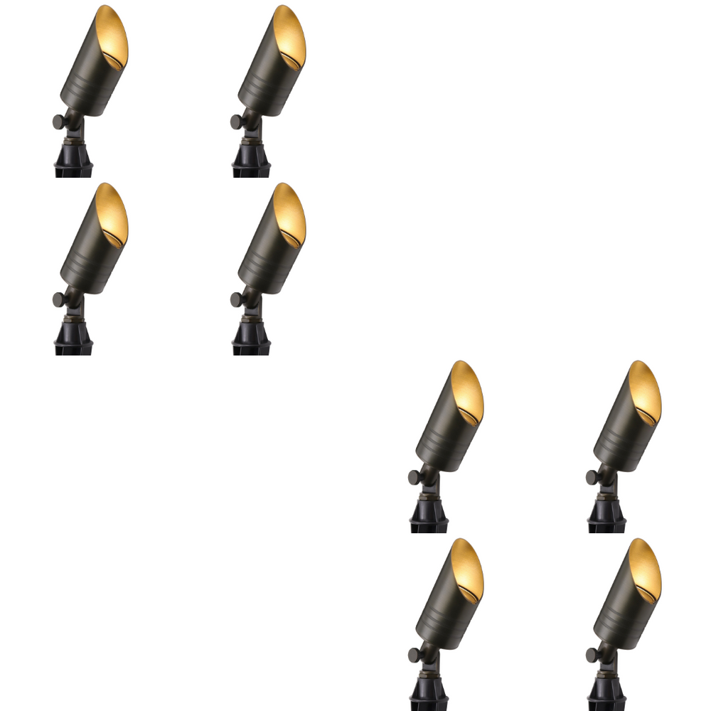 Outdoor Landscape Lighting LED 12V Low Voltage AL06B with MR16 5W 3000K 4x/8x/12x Package Low Voltage Brass Directional Spot Light Outdoor Landscape Lighting 8 Pack