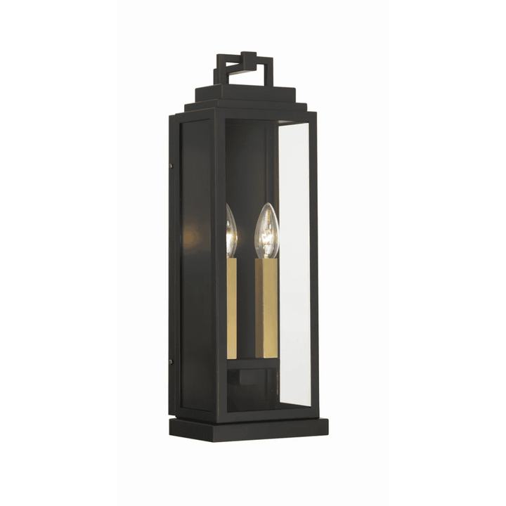 Outdoor Landscape Lighting LED 12V Low Voltage Aspen 2 Light Outdoor Sconce 6.5"x19" Stainless Steel and Clear Glass Matte Black Finish 120V 2 E12 Candelabra Base LED Bulb Sockets for Patio, Garden, Exterior Walls