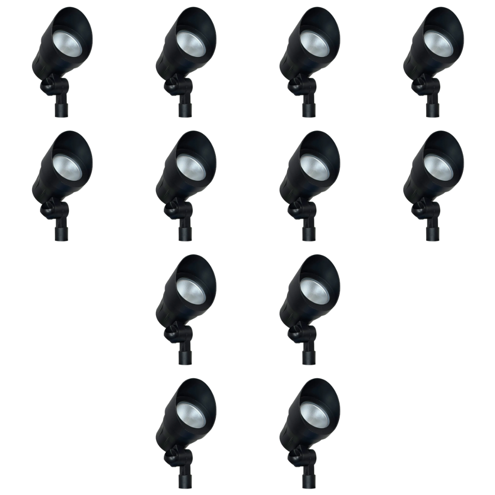 Outdoor Landscape Lighting LED 12V Low Voltage CD45 4x/8x/12x Package 12V Low Voltage Black 3000K Warm White Integrated LED Directional Up Light Outdoor Aluminum Spotlight 12 pack