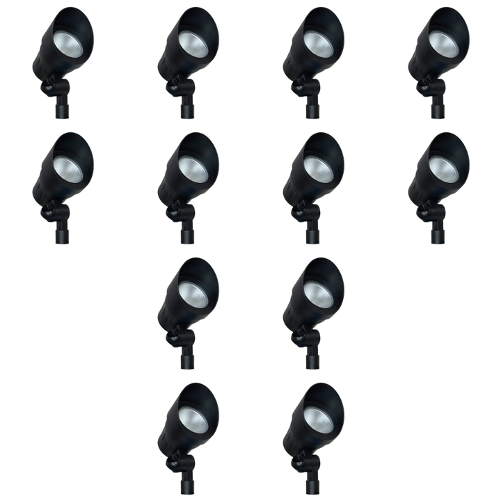 Outdoor Landscape Lighting LED 12V Low Voltage CD45 4x/8x/12x Package 12V Low Voltage Black 3000K Warm White Integrated LED Directional Up Light Outdoor Aluminum Spotlight 12 pack
