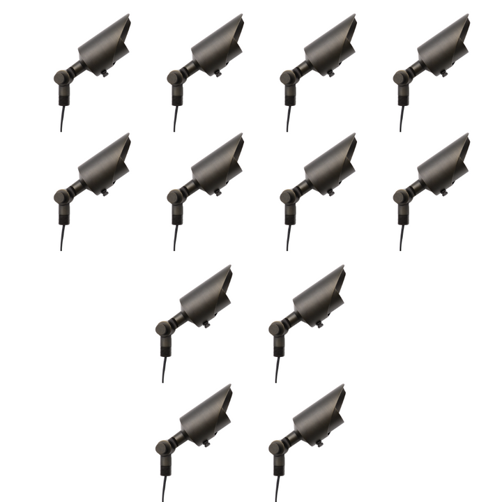 Outdoor Landscape Lighting LED 12V Low Voltage AL07B with MR16 5W 3000K 4x/8x/12x Package Low Voltage Brass Adjustable Directional Spot Light Outdoor Landscape Lighting 12 Pack