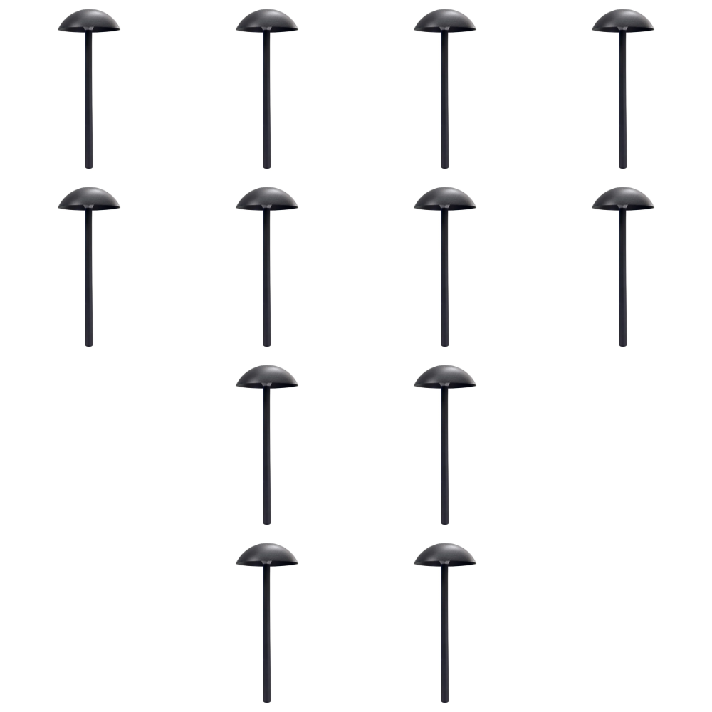Outdoor Landscape Lighting LED 12V Low Voltage CDPA80 4x/8x/12x Package 5W 12V-24V AC/DC Low Voltage Dome-shaped Umbrella Hat 3000K Warm White Integrated LED Aluminum Path Light 12 pack