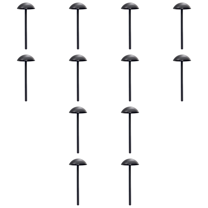 Outdoor Landscape Lighting LED 12V Low Voltage CDPA80 4x/8x/12x Package 5W 12V-24V AC/DC Low Voltage Dome-shaped Umbrella Hat 3000K Warm White Integrated LED Aluminum Path Light 12 pack