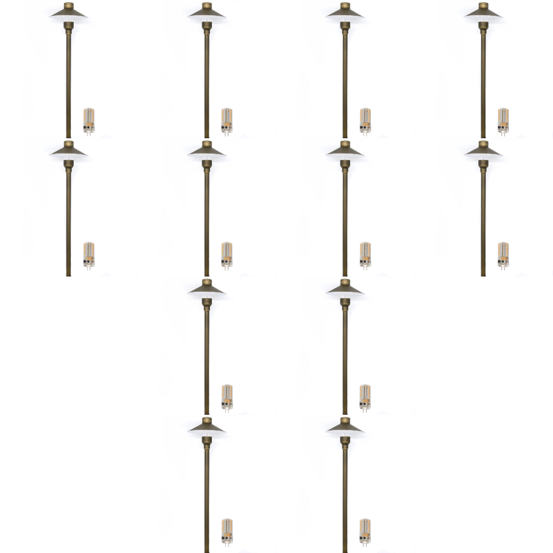 Outdoor Landscape Lighting LED 12V Low Voltage BPLP08 Tulay BH 18" Antique Brass Path Light 4x/8x/12x G4 2W Dimmable 2700K Package Low Voltage Landscape Lighting 12 Pack