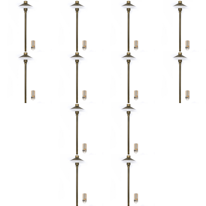 Outdoor Landscape Lighting LED 12V Low Voltage BPLP08 Tulay BH 18" Antique Brass Path Light 4x/8x/12x G4 2W Dimmable 2700K Package Low Voltage Landscape Lighting 12 Pack