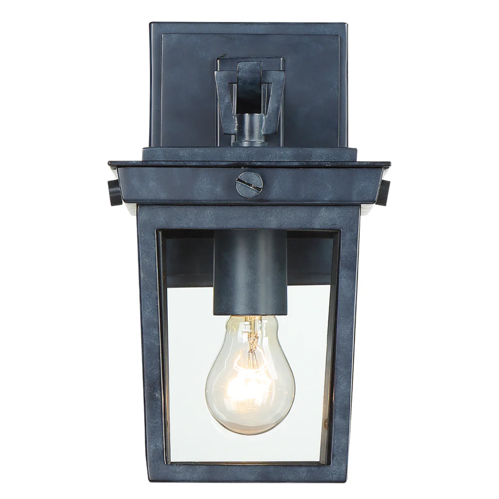 Outdoor Landscape Lighting LED 12V Low Voltage Belmont 1 Light Outdoor Sconce 6.5"x11" Stainless Steel and Clear Glass Graphite Metal Finish 120V 1 E26 Medium Base LED Bulb Socket for Patio, Garden, Exterior Walls