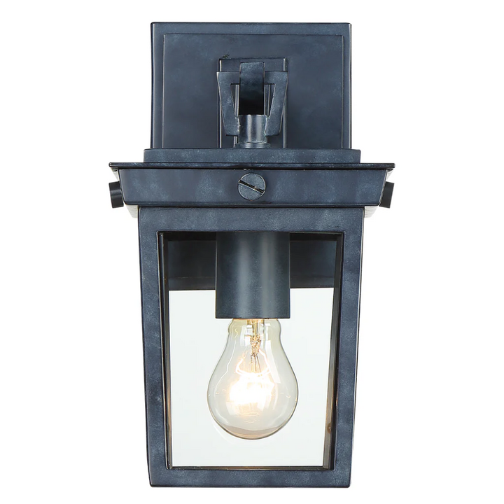 Outdoor Landscape Lighting LED 12V Low Voltage Belmont 1 Light Outdoor Sconce 6.5"x11" Stainless Steel and Clear Glass Graphite Metal Finish 120V 1 E26 Medium Base LED Bulb Socket for Patio, Garden, Exterior Walls
