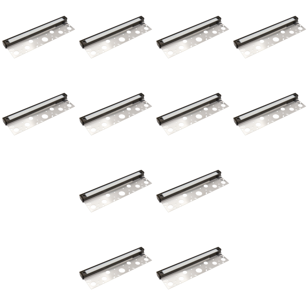 Outdoor Landscape Lighting LED 12V Low Voltage HL12B04 4x/8x/12x Package 4W 12" Solid Brass Integrated LED Hardscape Light Low Voltage Landscape Lighting 12 Pack
