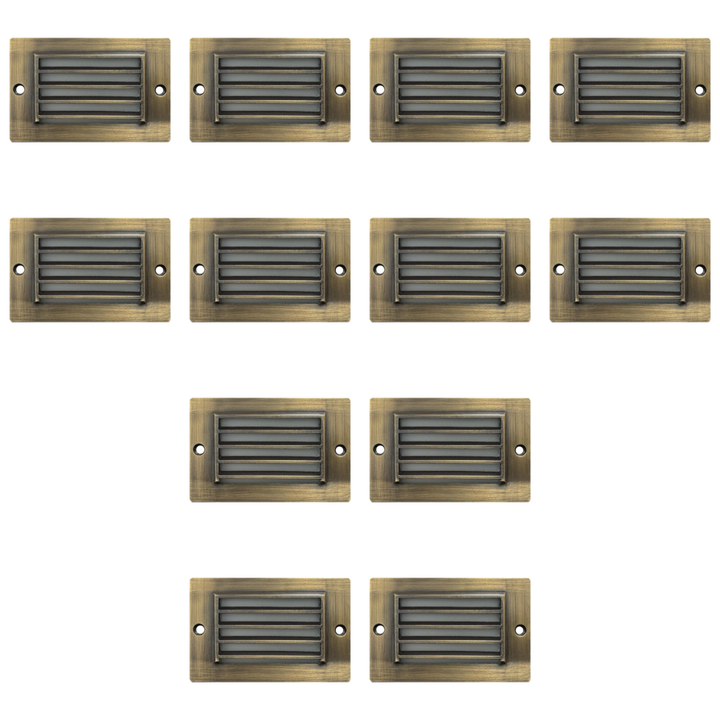 Outdoor Landscape Lighting LED 12V Low Voltage STB07 4x/8x/12x Package 2W LED 4.5" Surface Mounted Horizontal Outdoor & Indoor Brass Step Light 12V Low Voltage