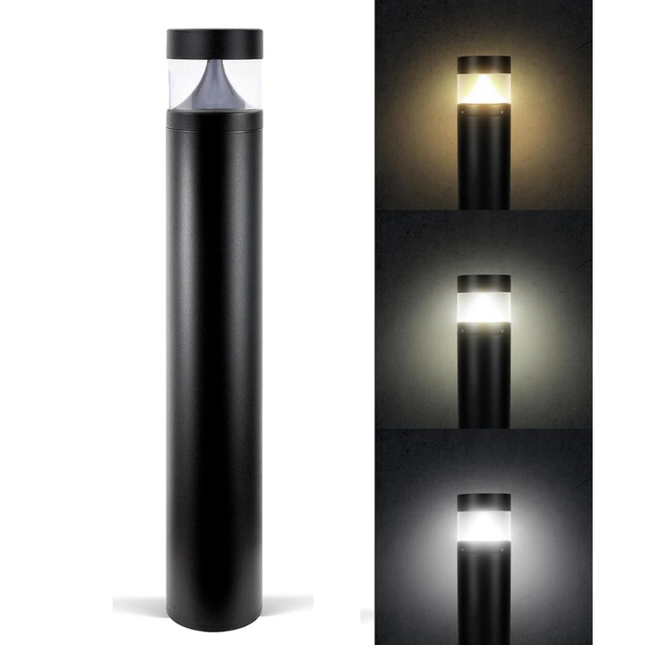 Outdoor Landscape Lighting LED 12V Low Voltage BPLA01 38" 120V 20W 3000K/5000K or 3CCT 1600LM Black Aluminum Flat-Top Bollard Light Line Voltage Commercial Bollard Path Light Outdoor Lighting