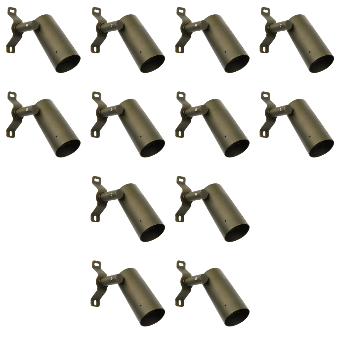Outdoor Landscape Lighting LED 12V Low Voltage TL01B with MR16 5W 3000K 4x/8x/12x Package Low Voltage Brass Directional Down Light Outdoor Landscape Lighting 12 Pack
