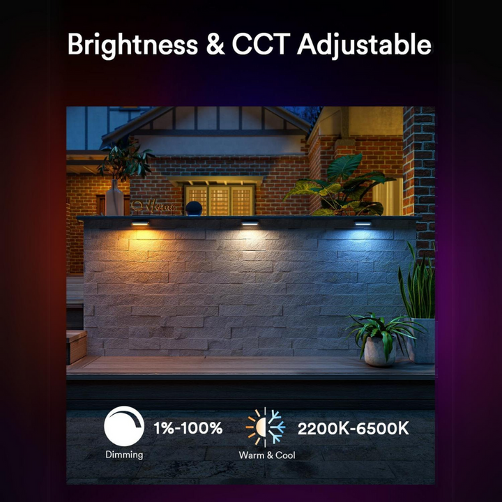 Outdoor Landscape Lighting LED 12V Low Voltage ELRA04 8 Pack 3W RGBCW Color Changing 2200K-6500K Waterproof LED Stairs, Fence, Hardscape Step Light Fixture Package