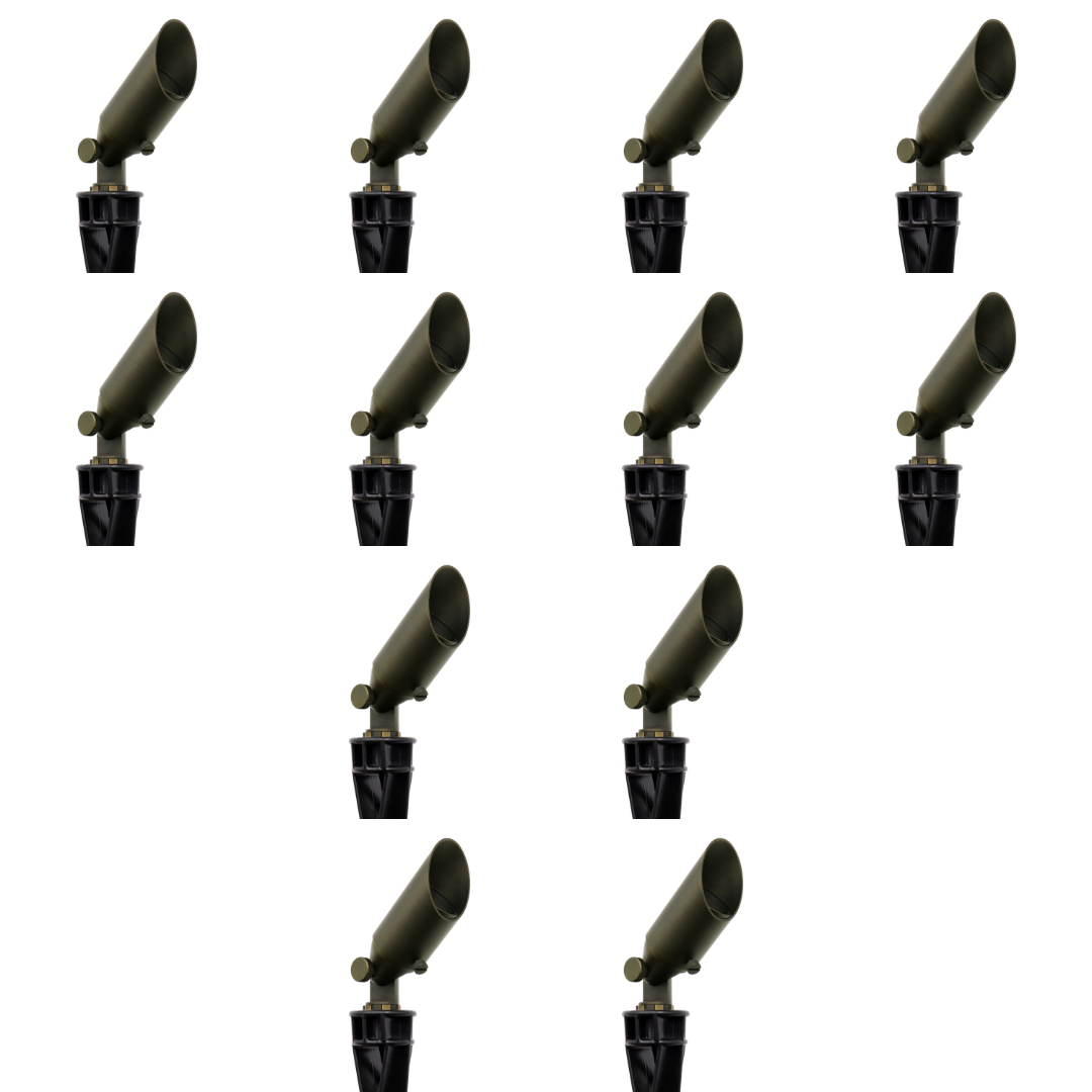 Outdoor Landscape Lighting LED 12V Low Voltage AL13B with MR11 2.5W 3000K 4x/8x/12x Package Low Voltage Mini Brass Adjustable Directional Spot Light Outdoor Landscape Lighting 12 Pack