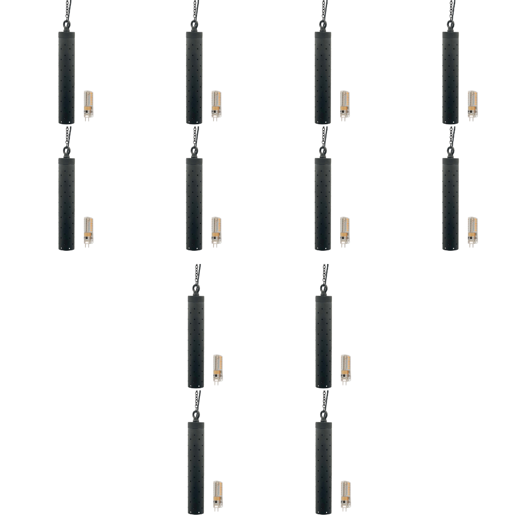 Outdoor Landscape Lighting LED 12V Low Voltage HLBP01 Stelvio Black Cast Brass Hanging Pendant Light 4x/8x/12x G4 2W Dimmable 2700K Package Low Voltage Outdoor Lighting 12 Pack