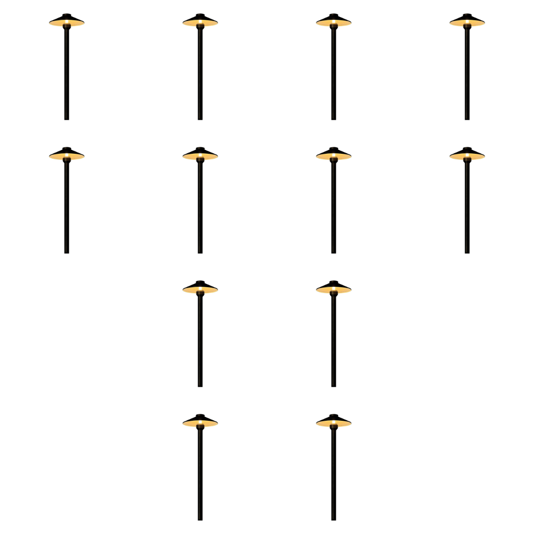 Outdoor Landscape Lighting LED 12V Low Voltage PLB26 4x/8x/12x Package Outdoor Garden Pathway Light | 12V Low Voltage Brass Path Light with G4 3W 3000K Bulb Dark Brass 12 Pack