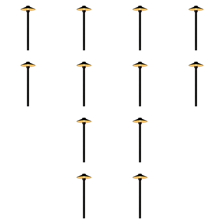 Outdoor Landscape Lighting LED 12V Low Voltage PLB26 4x/8x/12x Package Outdoor Garden Pathway Light | 12V Low Voltage Brass Path Light with G4 3W 3000K Bulb Dark Brass 12 Pack