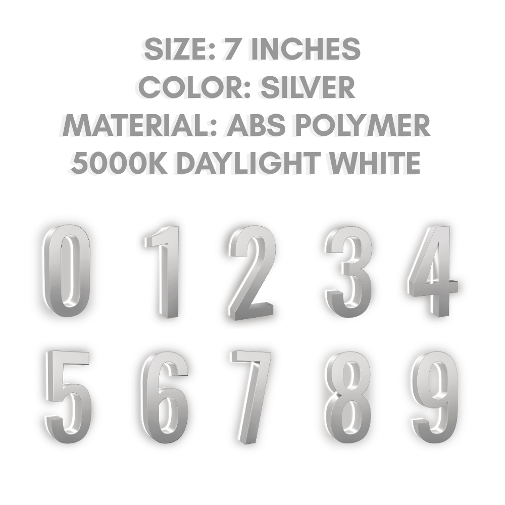Outdoor Landscape Lighting LED 12V Low Voltage LED Backlit House Number Light 5" and 7" 5000K Daylight White DC9V Low Voltage LED Modern ABS Polymer Home Address Sign Light