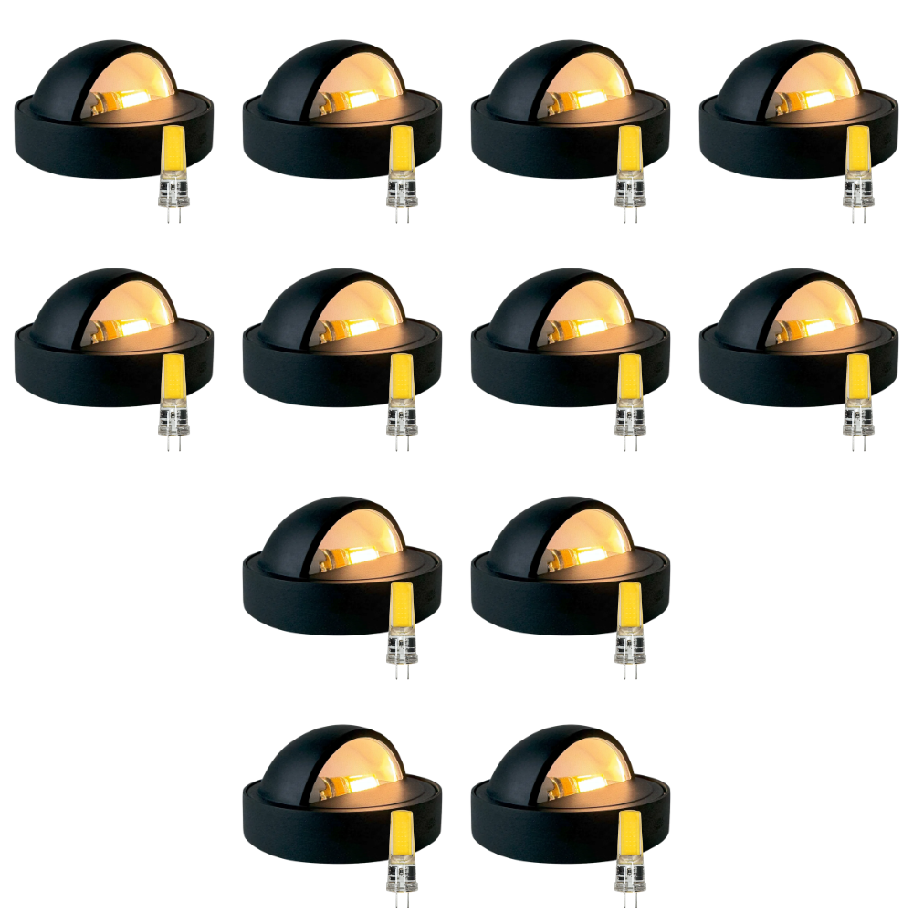 Outdoor Landscape Lighting LED 12V Low Voltage STB09 4x/8x/12x Package LED Brass 3.42" Round Deck Light Surface Mount 12V Low Voltage Landscape Lighting 3W 3000K Bulb 12 Pack Dark Brass