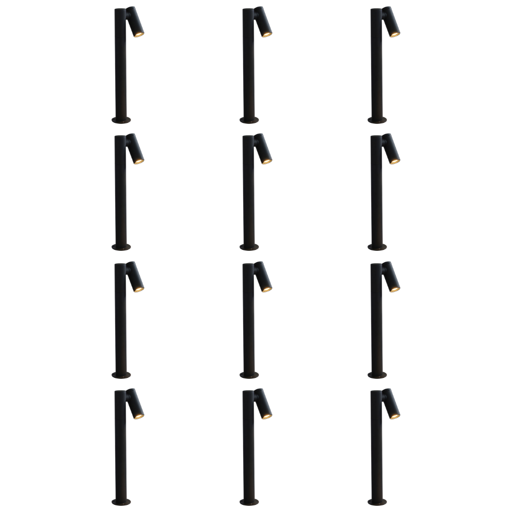 Outdoor Landscape Lighting LED 12V Low Voltage CDPA70 4x/8x/12x Package 3W 3000K Warm White Integrated LED Adjustable Directional Bollard Path Light Low Voltage Outdoor Landscape Lighting 12 Pack