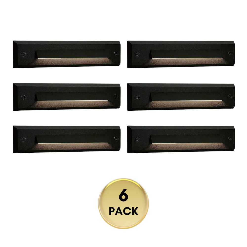 Outdoor Landscape Lighting LED 12V Low Voltage STLA06 2x/6x/12x Package 2W Slim Black Low Voltage 2700K/3000K Warm White Integrated LED Outdoor Step Lights Package, 12V LED Deck Lights Landscape Lights