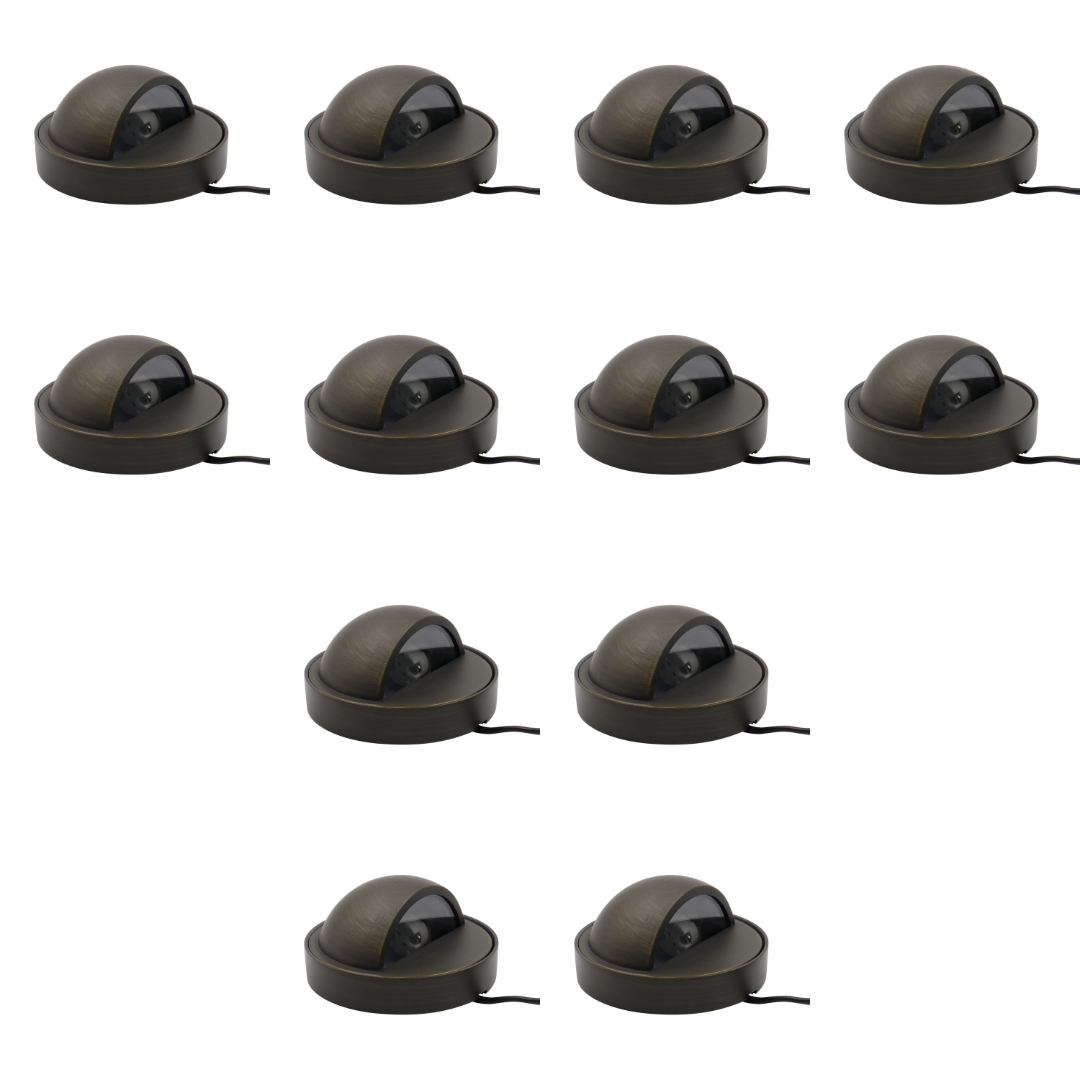 Outdoor Landscape Lighting LED 12V Low Voltage DL01B with G4 3W 2700K 4x/8x/12x Package Solid Brass Round Surface Mount Deck Light Low Voltage Landscape Lighting 12 Pack