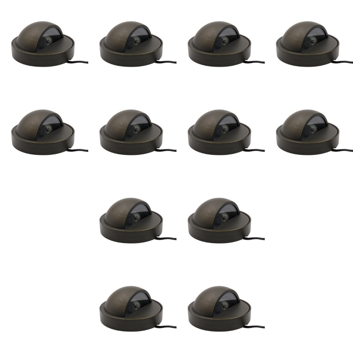 Outdoor Landscape Lighting LED 12V Low Voltage DL01B with G4 3W 2700K 4x/8x/12x Package Solid Brass Round Surface Mount Deck Light Low Voltage Landscape Lighting 12 Pack