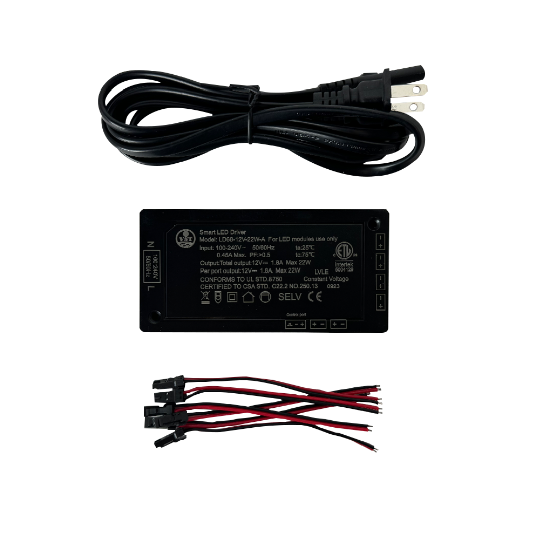 Outdoor Landscape Lighting LED 12V Low Voltage TSDC22 – Heavy Duty 12V DC 22W Low Voltage Transformer for LED Modules