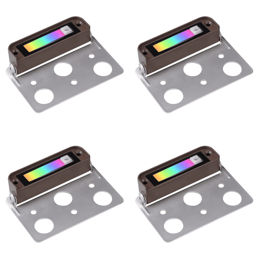 Outdoor Landscape Lighting LED 12V Low Voltage STBR01 4x/8x/12x Package 4-Inch 1W RGBW LED Retaining Wall Lights, Aluminum Hardscape Color Changing 12V-24V Low Voltage Landscape Lights 4 Pack
