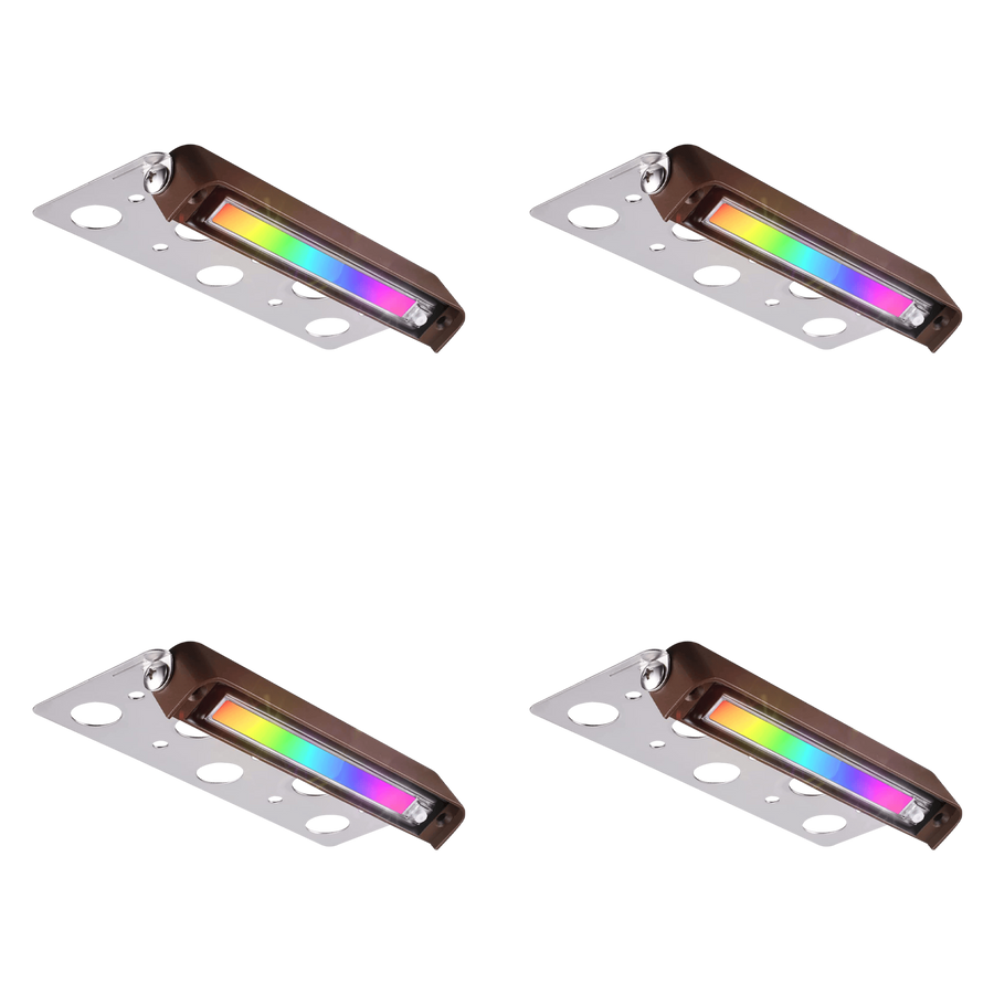 Outdoor Landscape Lighting LED 12V Low Voltage STBR05 4x/8x/12x Package 7 Inch 3W RGBW LED Retaining Wall Lights, Aluminum Hardscape Color Changing 12V-24V Low Voltage Landscape Lights 4 Pack