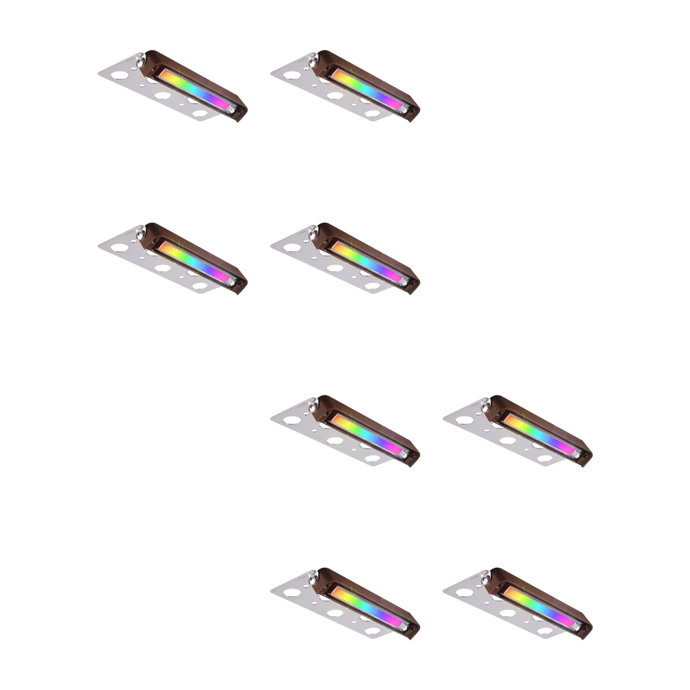 Outdoor Landscape Lighting LED 12V Low Voltage STBR05 4x/8x/12x Package 7 Inch 3W RGBW LED Retaining Wall Lights, Aluminum Hardscape Color Changing 12V-24V Low Voltage Landscape Lights 8 Pack