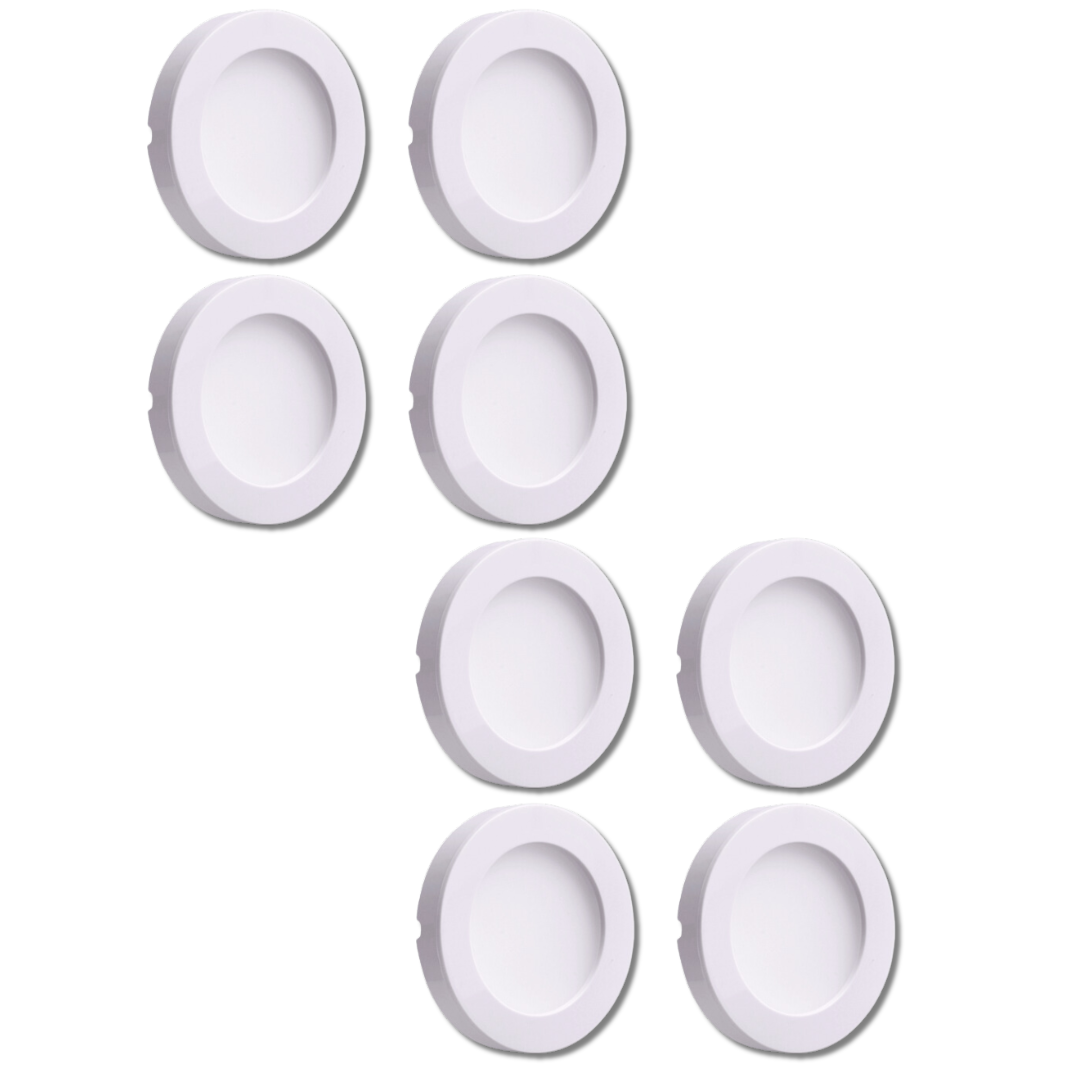 Outdoor Landscape Lighting LED 12V Low Voltage CB07 4x/8x/12x Package Round 1.8W DC12V Low Voltage LED Dimmable Cast Aluminum Recessed Cabinet Light Down Lighting Fixture White 8 Pack