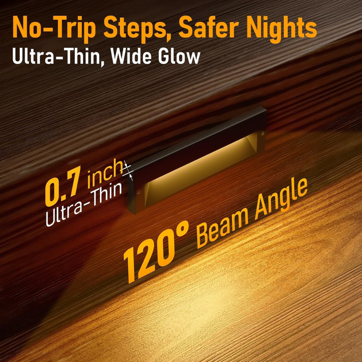 Outdoor Landscape Lighting LED 12V Low Voltage STLA10 Package 6W Low Voltage 10.6" LED Outdoor Step Lights, 12V-24V 5CCT 1800K/2700K/3000K/4000K/5000K Integrated LED Aluminum Deck Lights Landscape Lights
