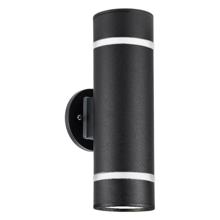 Outdoor Landscape Lighting LED 12V Low Voltage SCSH01 120V Line Voltage LED Stainless Steel Cylinder Up Down Light 2 Directional Sconce Lighting Medium Base Sockets Black
