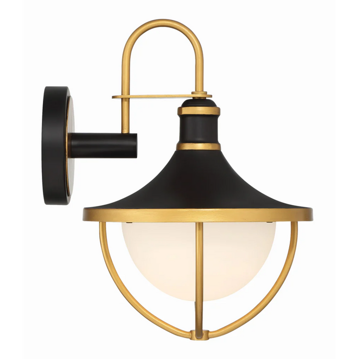 Outdoor Landscape Lighting LED 12V Low Voltage Atlas 1 Light Outdoor Sconce 9.75"x13.5" Stainless Steel and Glass Matte Black with Textured Gold Finish 120V 1 E26 Medium Base LED Bulb Socket for Patio, Garden, Exterior Walls