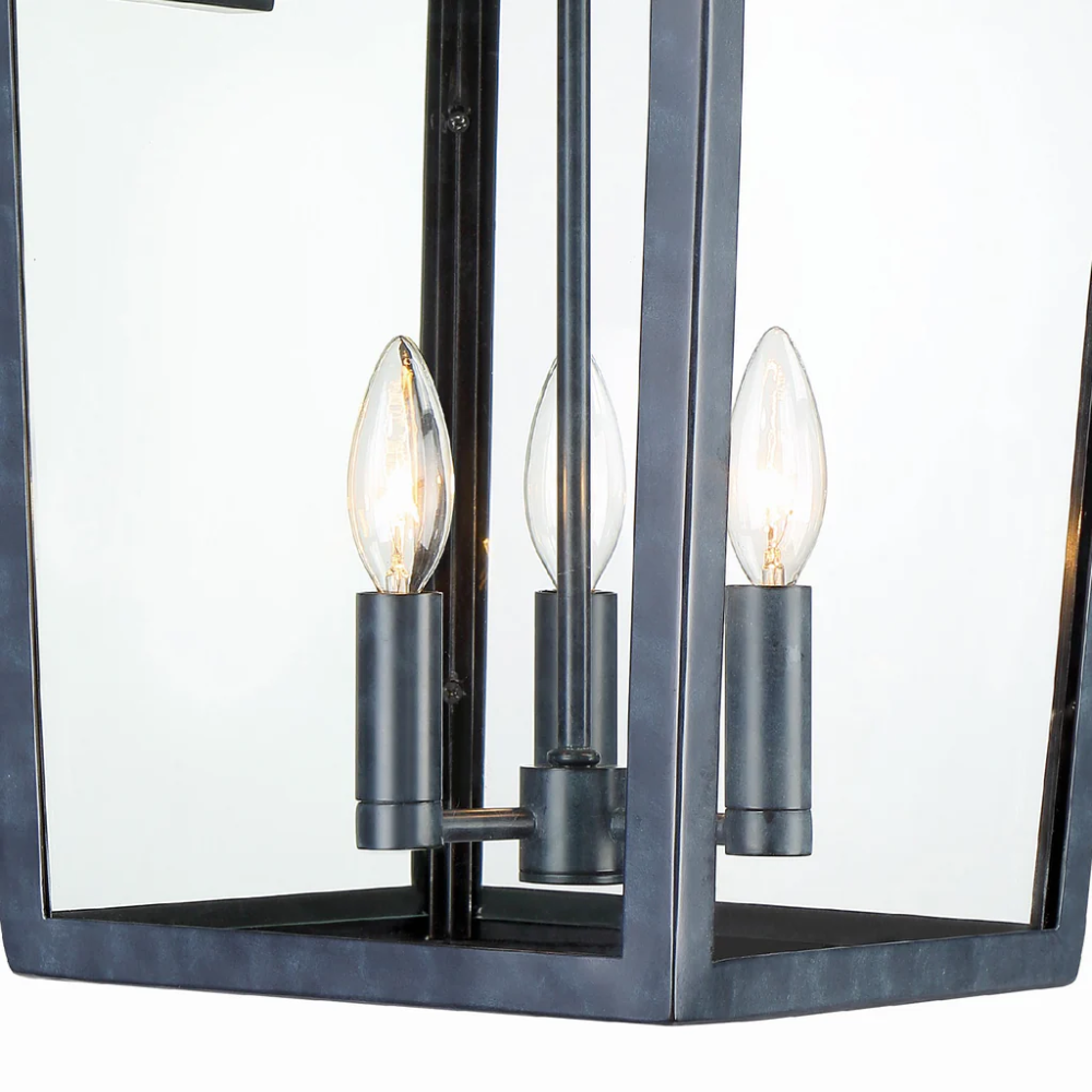 Outdoor Landscape Lighting LED 12V Low Voltage Belmont 3 Light Outdoor Sconce 12"x20" Stainless Steel and Clear Glass Graphite Metal Finish 120V 3 E12 Candelabra Base LED Bulb Socket for Patio, Garden, Exterior Walls