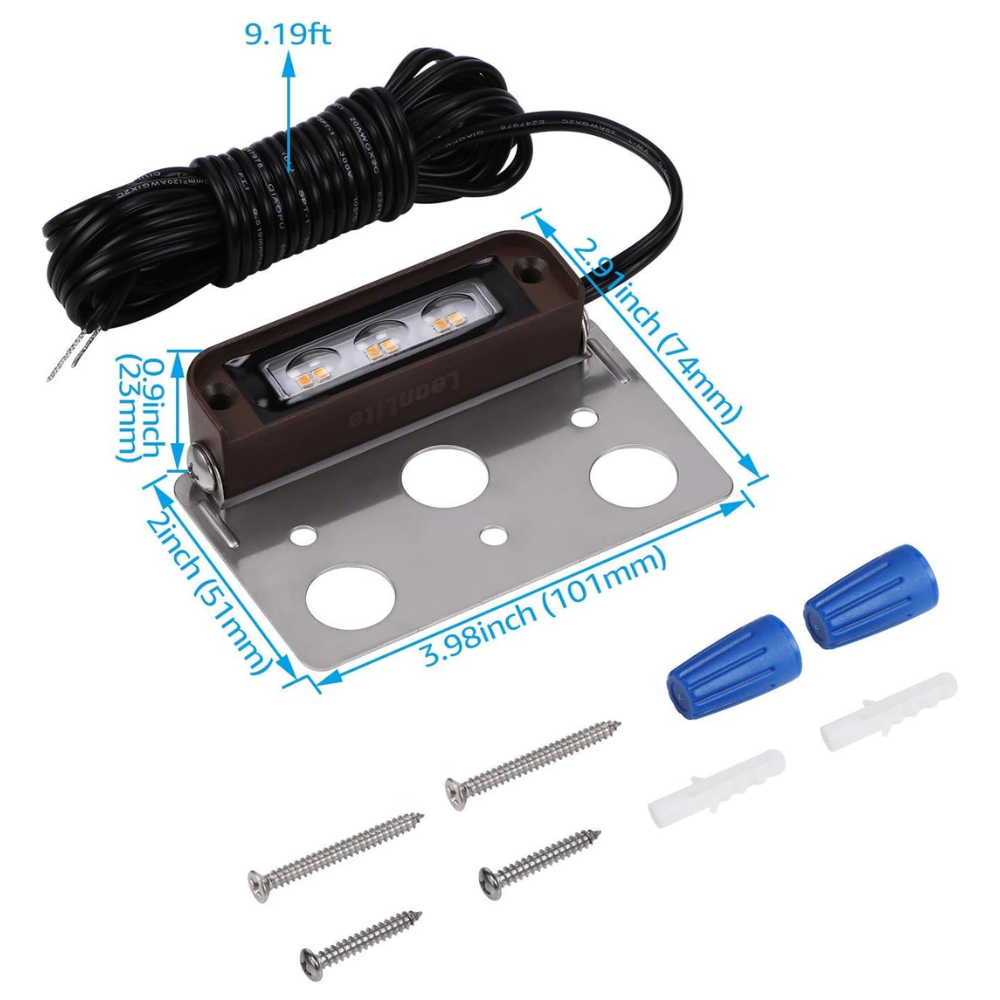 Outdoor Landscape Lighting LED 12V Low Voltage ELA02 8-Pack 4 Inch 2W 2700K/5000K LED Retaining Wall Lights, Hardscape 12V Low Voltage Landscape Lights Package